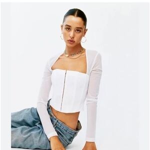 With Jean - white corset top